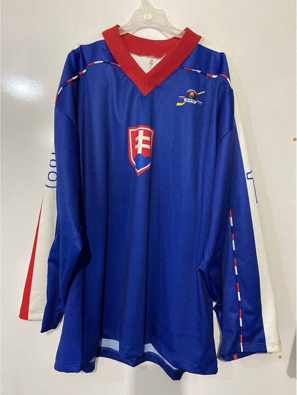 Mens VINTAGE Slovakia National Ice Hockey Team #18 Miroslav Satan Jersey Sz 52